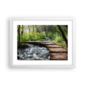 Poster în ramă albă - Cascadă spumoasă - 40x30 cm