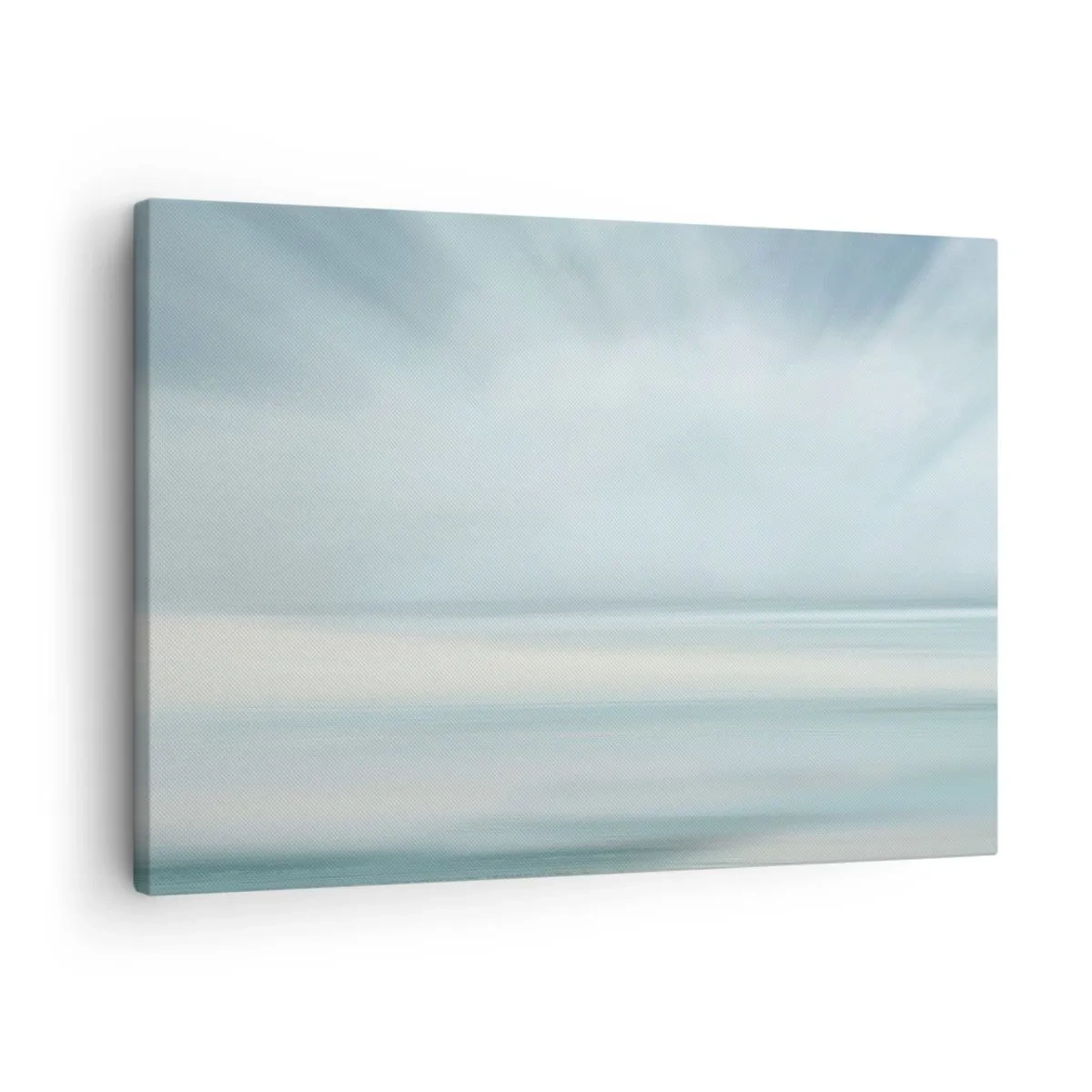 Tablou pe pânză Canvas - Un peisaj minimalist în nuanțe delicate de albastru - 70x50cm - Liniște până la orizont - Decorațiune modernă pentru perete pentru living și dormitor ARTTOR