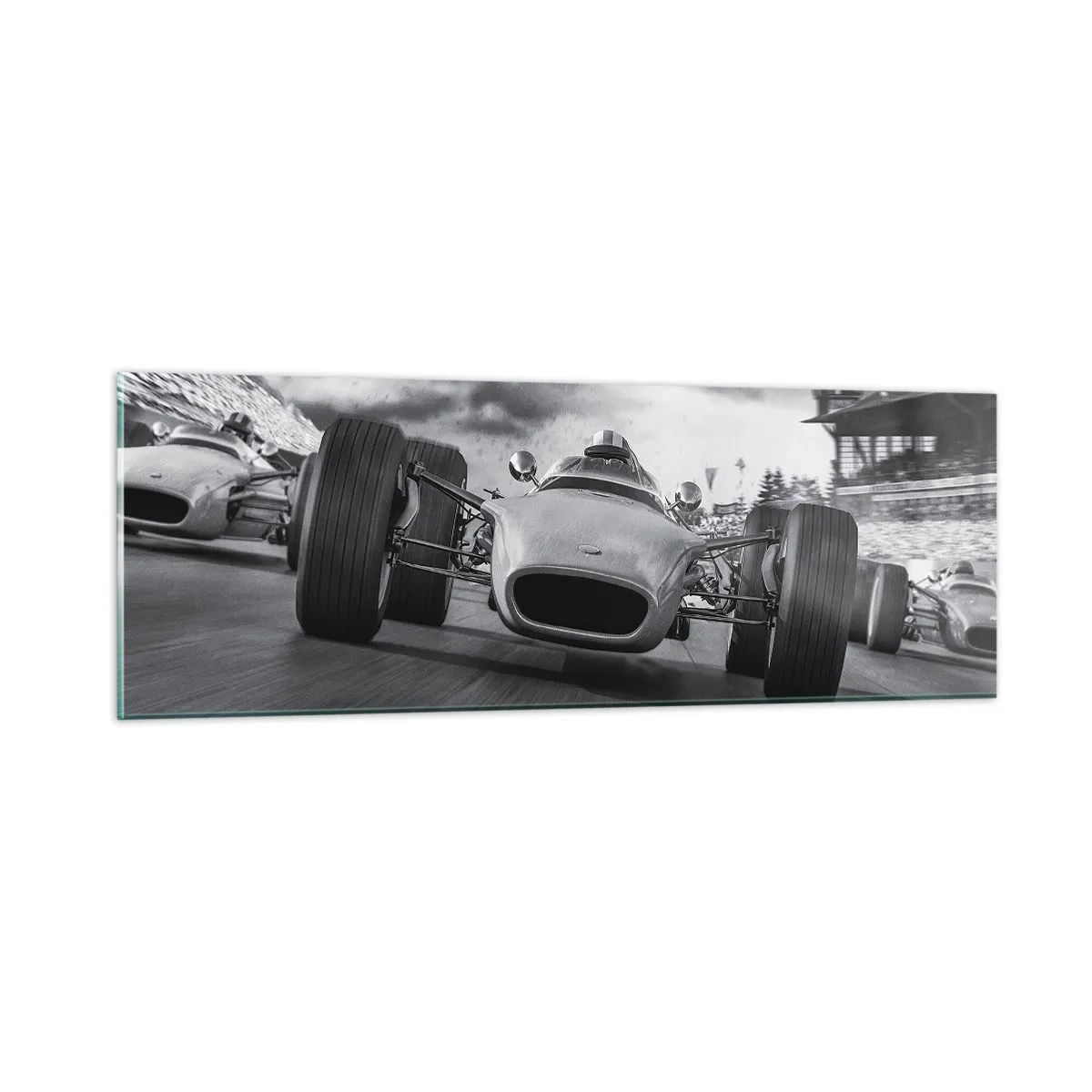 Tablou pe sticlă - Cai putere! - 90x30 cm