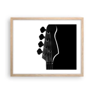 Poster în ramă de stejar deschis - Tăcere de rock  - 50x40 cm