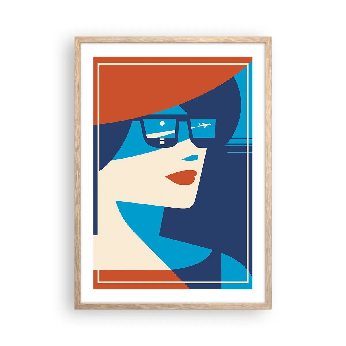 Poster în ramă de stejar deschis - Călătorie în vacanță - 50x70 cm