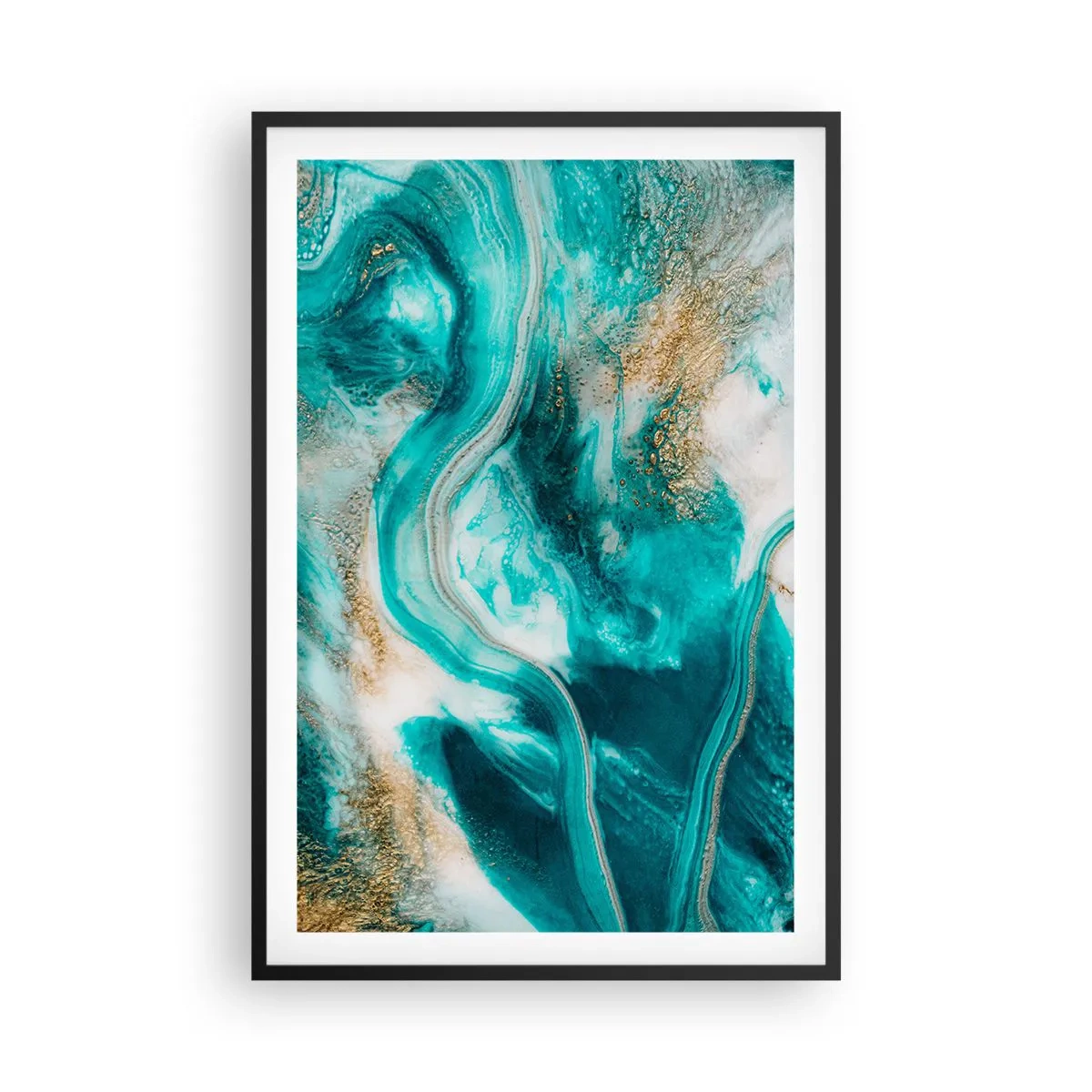 Poster în ramă neagră - Râul de aur - 61x91 cm