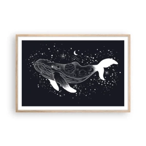 Poster în ramă de stejar deschis - În oceanul universului - 91x61 cm