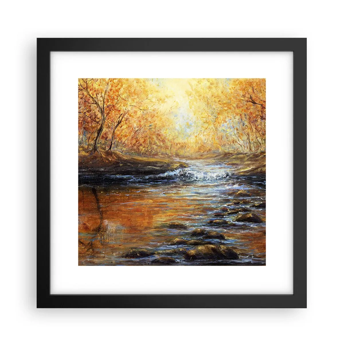 Poster în ramă neagră - Pârâul de aur - 30x30 cm