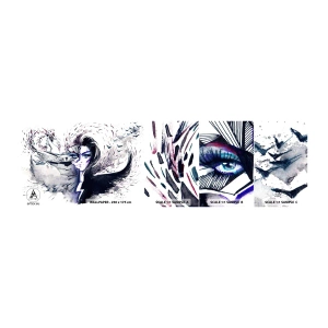 Mostră tapet autocolant Deluxe Sticker - Demonică și frumoasă - Abstracția, Femeie, Ochi Femei - 100x30 cm
