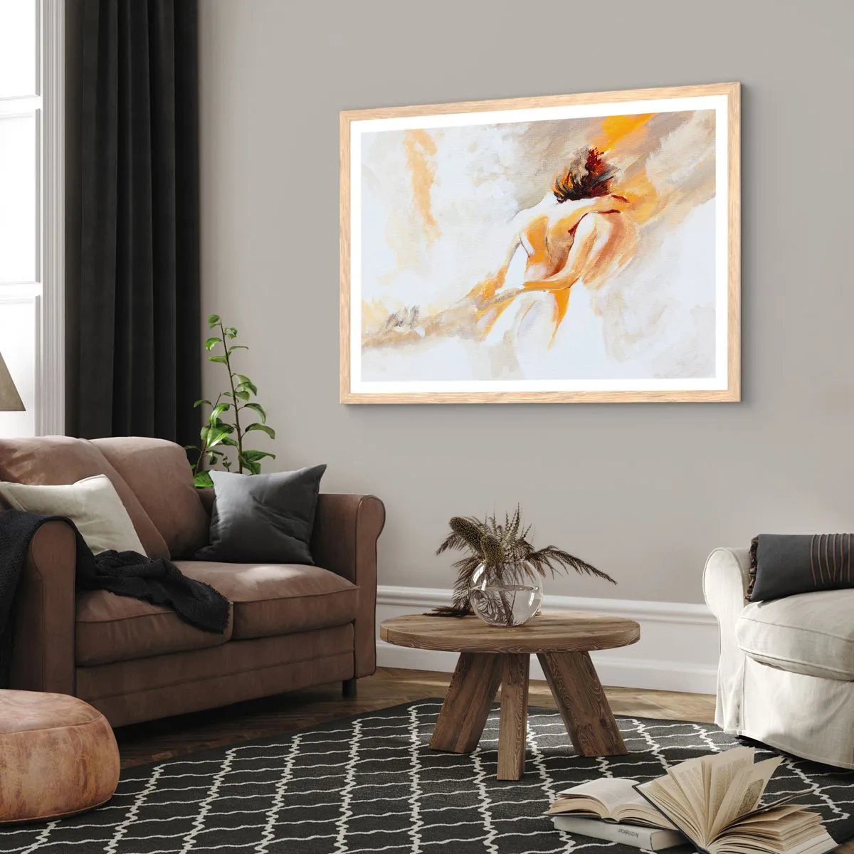 Poster în ramă de stejar deschis - În cerul proximității - 40x30 cm