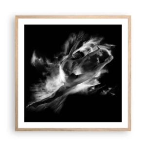 Poster în ramă de stejar deschis - Oprit în zbor - 60x60 cm