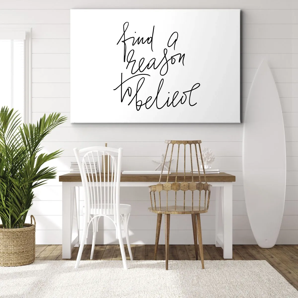 Tablou pe pânză Canvas - Un citat motivațional într-un stil minimalist - 70x50cm - Este posibil - Decorațiune modernă pentru perete pentru living și dormitor ARTTOR