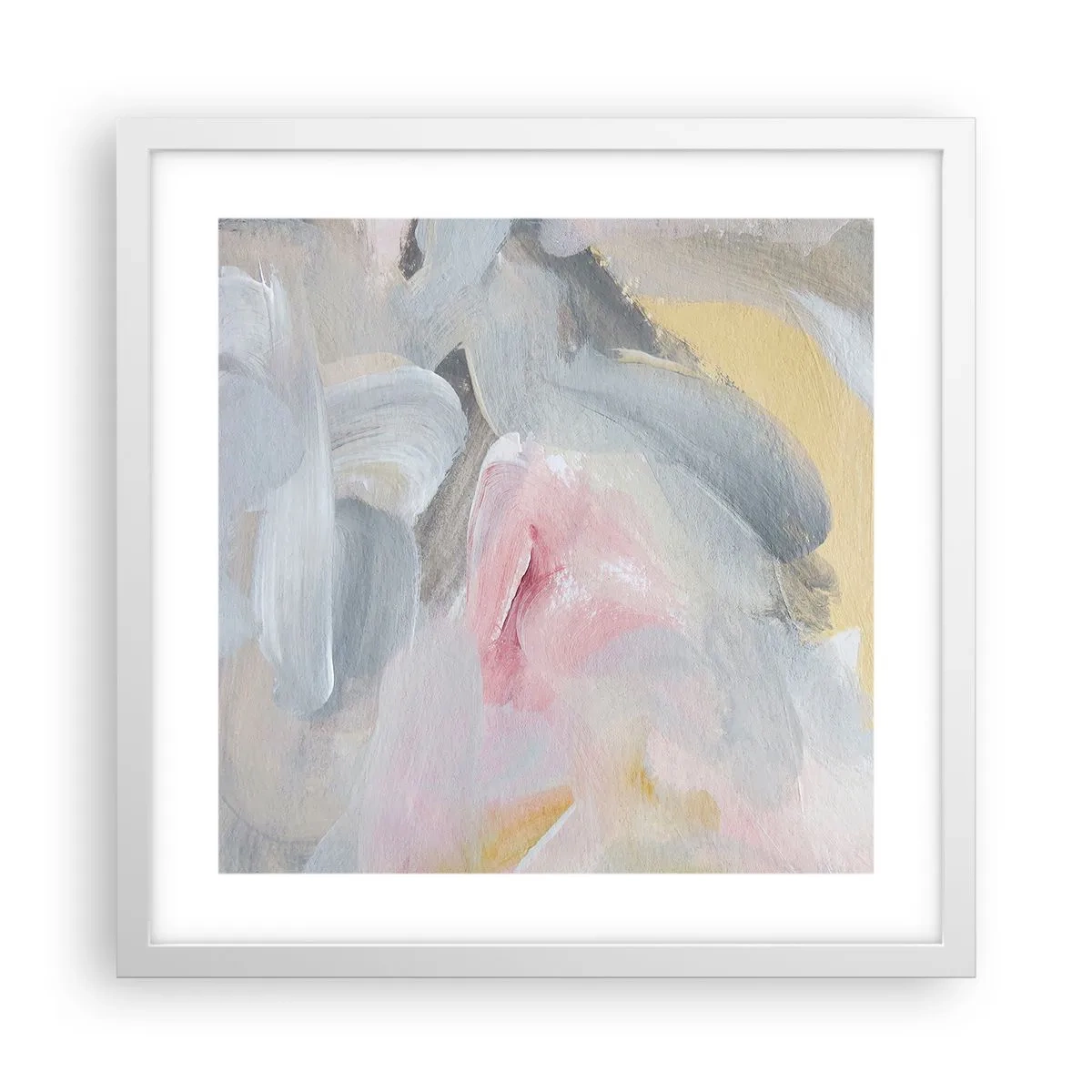 Poster în ramă albă - Într-o lume de pastel - 40x40 cm