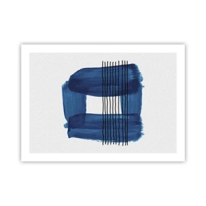 Poster - Compoziție albastru-negru - 70x50 cm