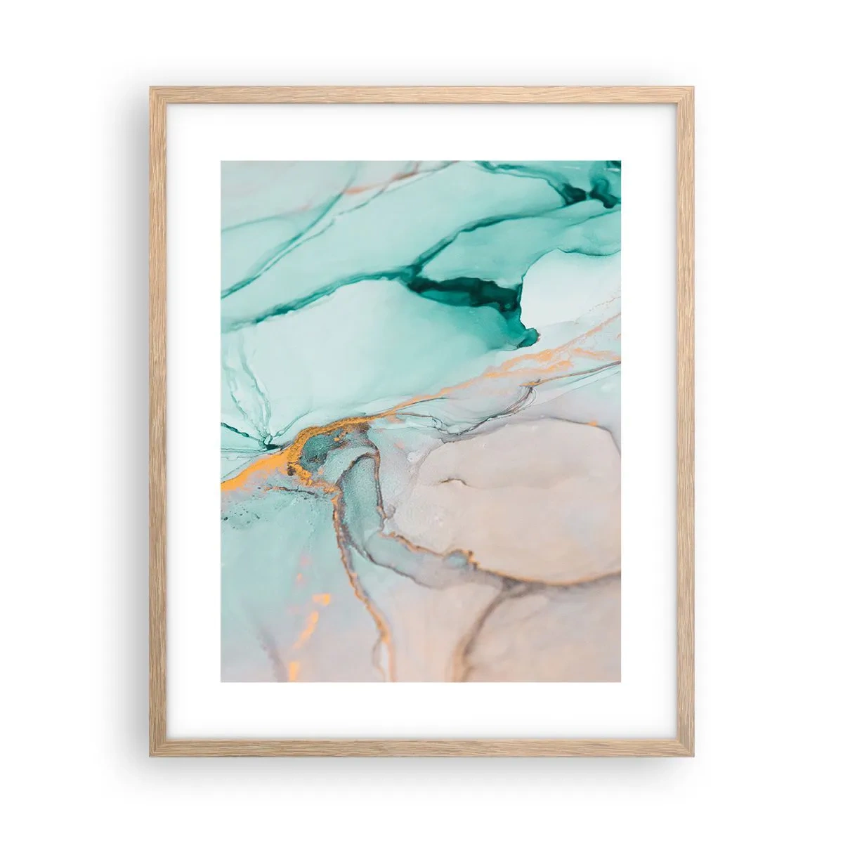 Poster în ramă de stejar deschis - Dansul formelor și al culorilor - 40x50 cm