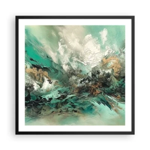 Poster în ramă neagră - Fierbere negru-smarald - 60x60 cm