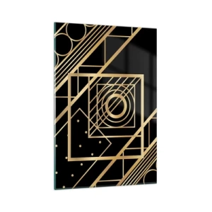 Tablou pe sticlă - Geometrie de aur - 80x120 cm