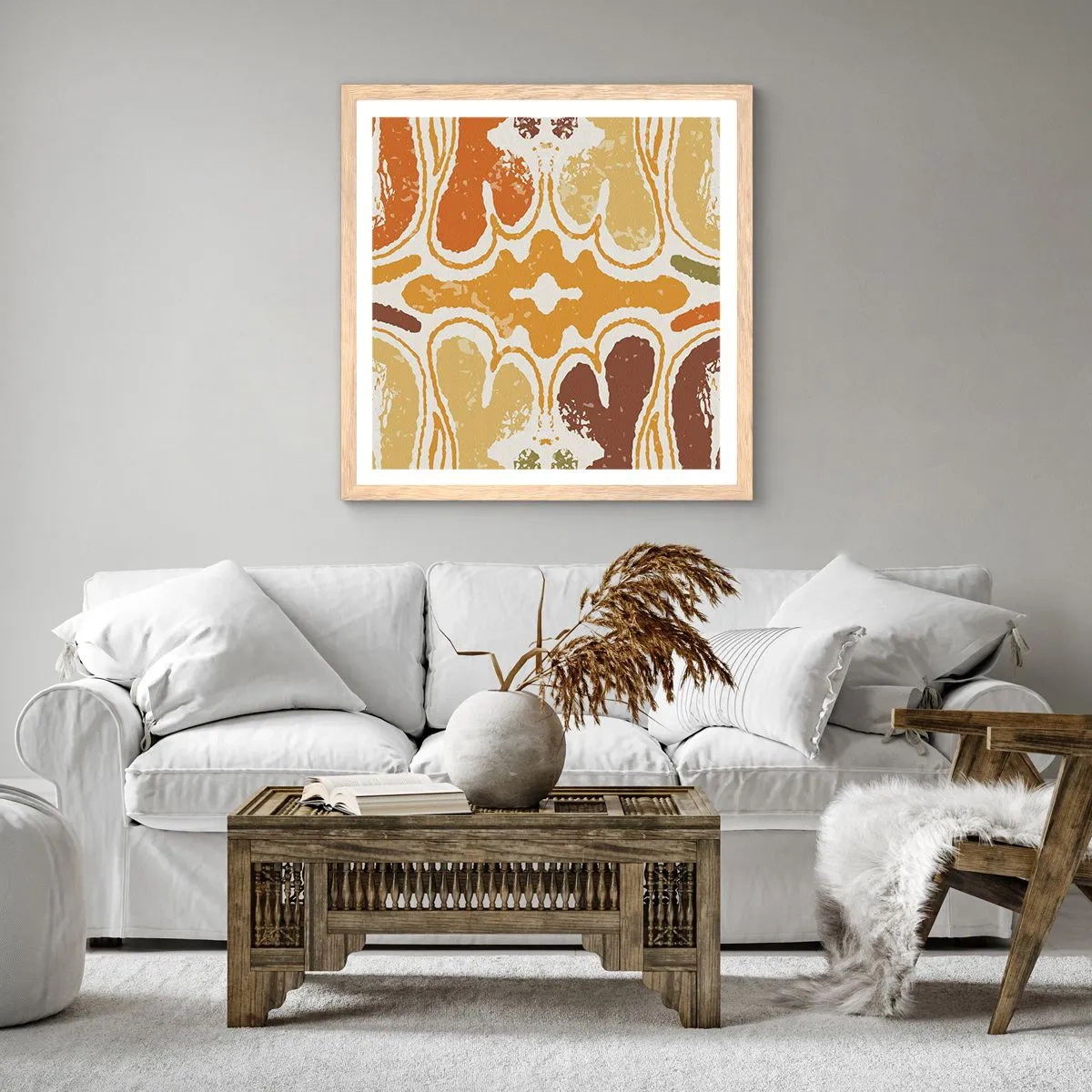 Poster în ramă de stejar deschis - Abstracție sentimentală - 60x60 cm