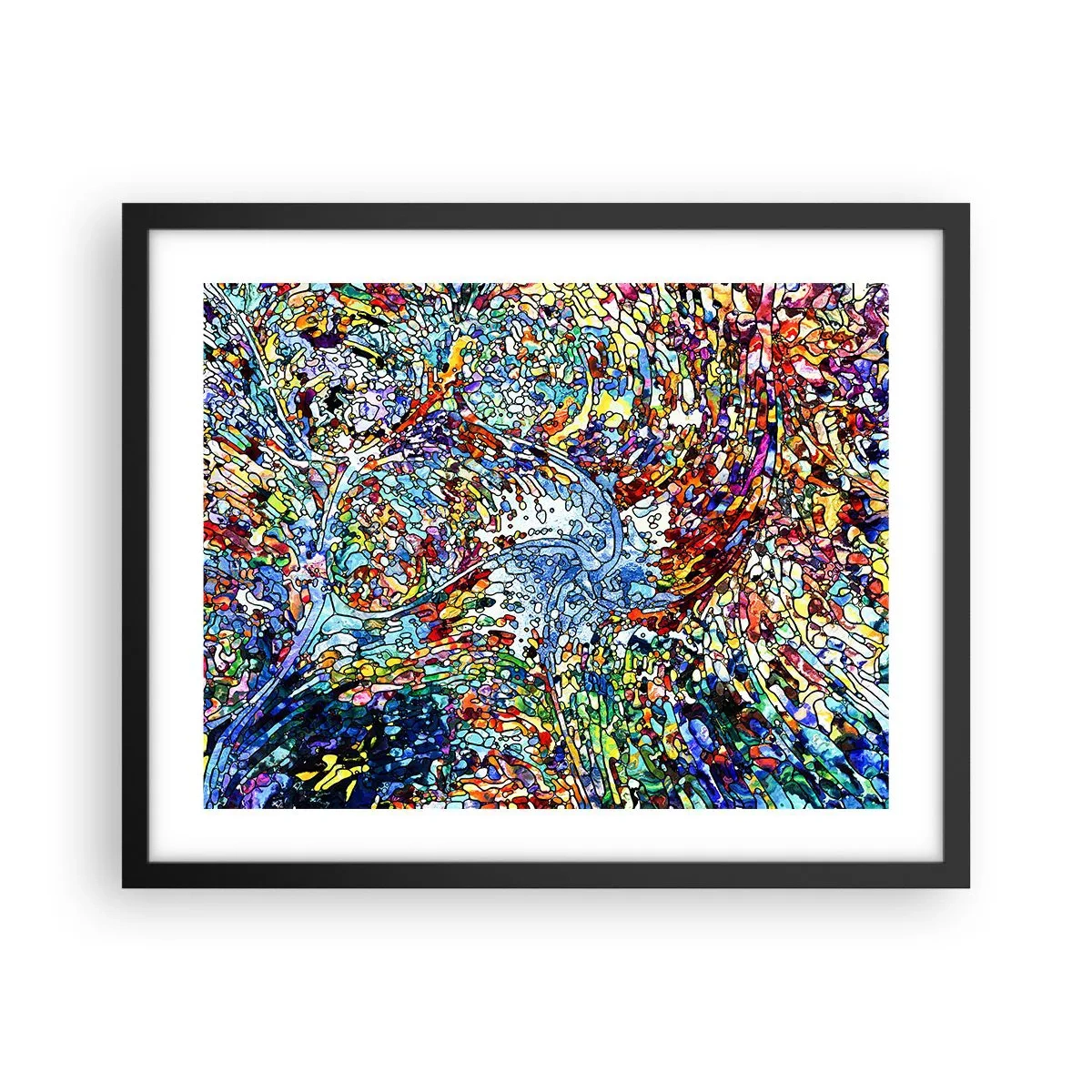 Poster în ramă neagră - Vitraliu de picături - 50x40 cm