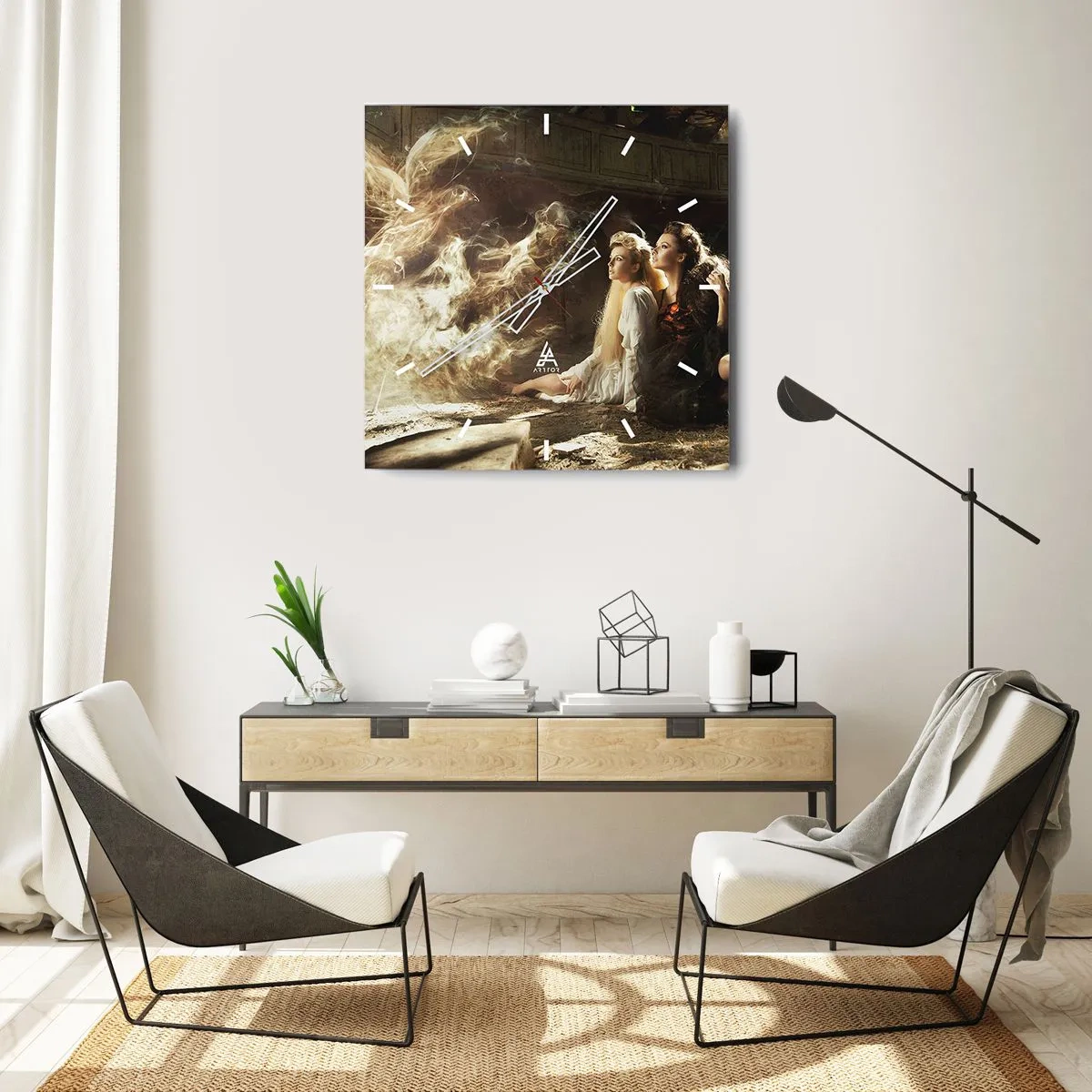 Ceas de perete - Ceas pe sticlă - Și poezia s-a născut - 40x40 cm