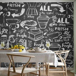 Tapet Autoadeziv Deluxe Sticker - All you need is… - Gastronomie, mural, Graffiti - 250x175 cm