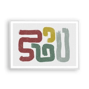 Poster în ramă albă - Într-o limbă necunoscută - 100x70 cm