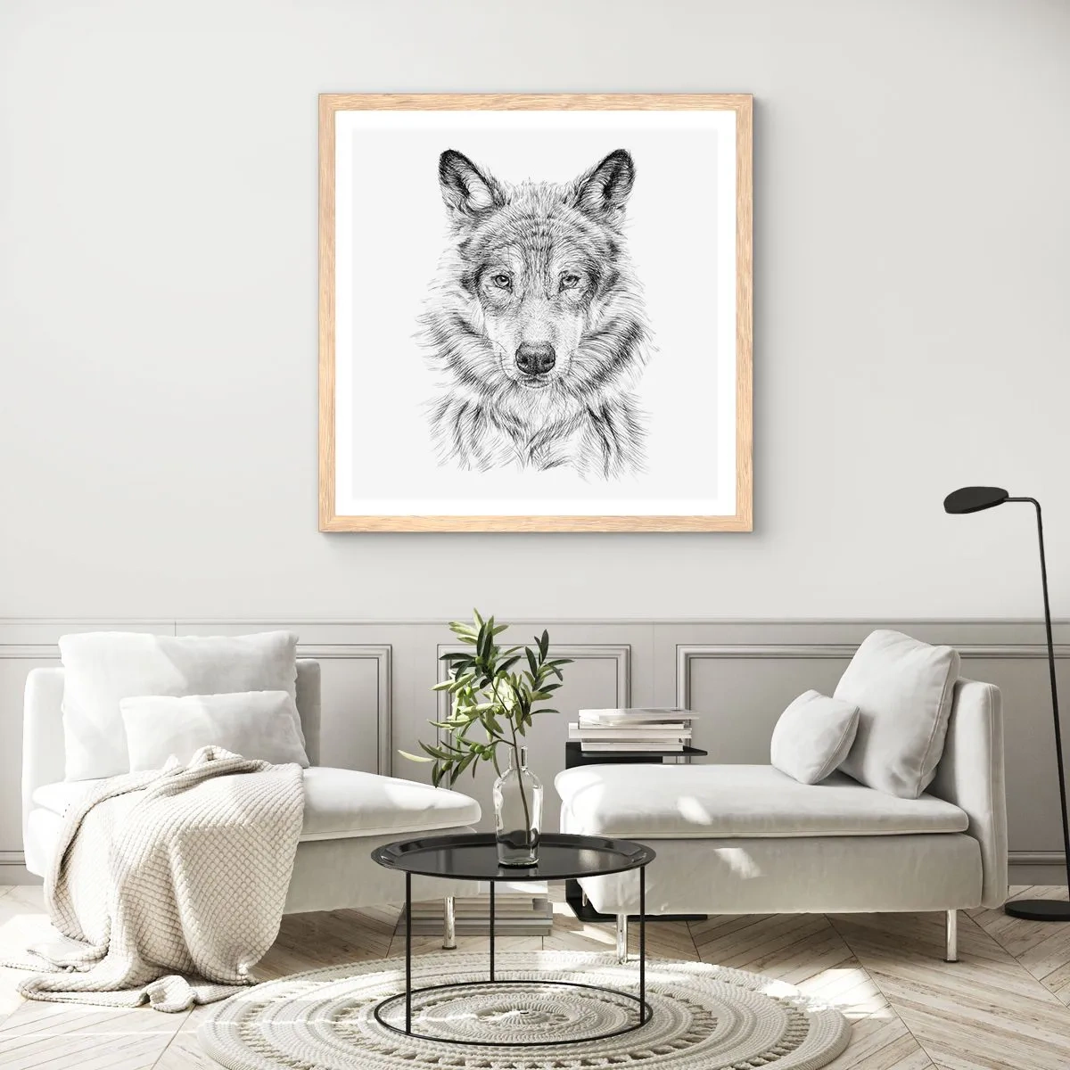 Poster în ramă de stejar deschis - Un lider înnăscut - 30x30 cm