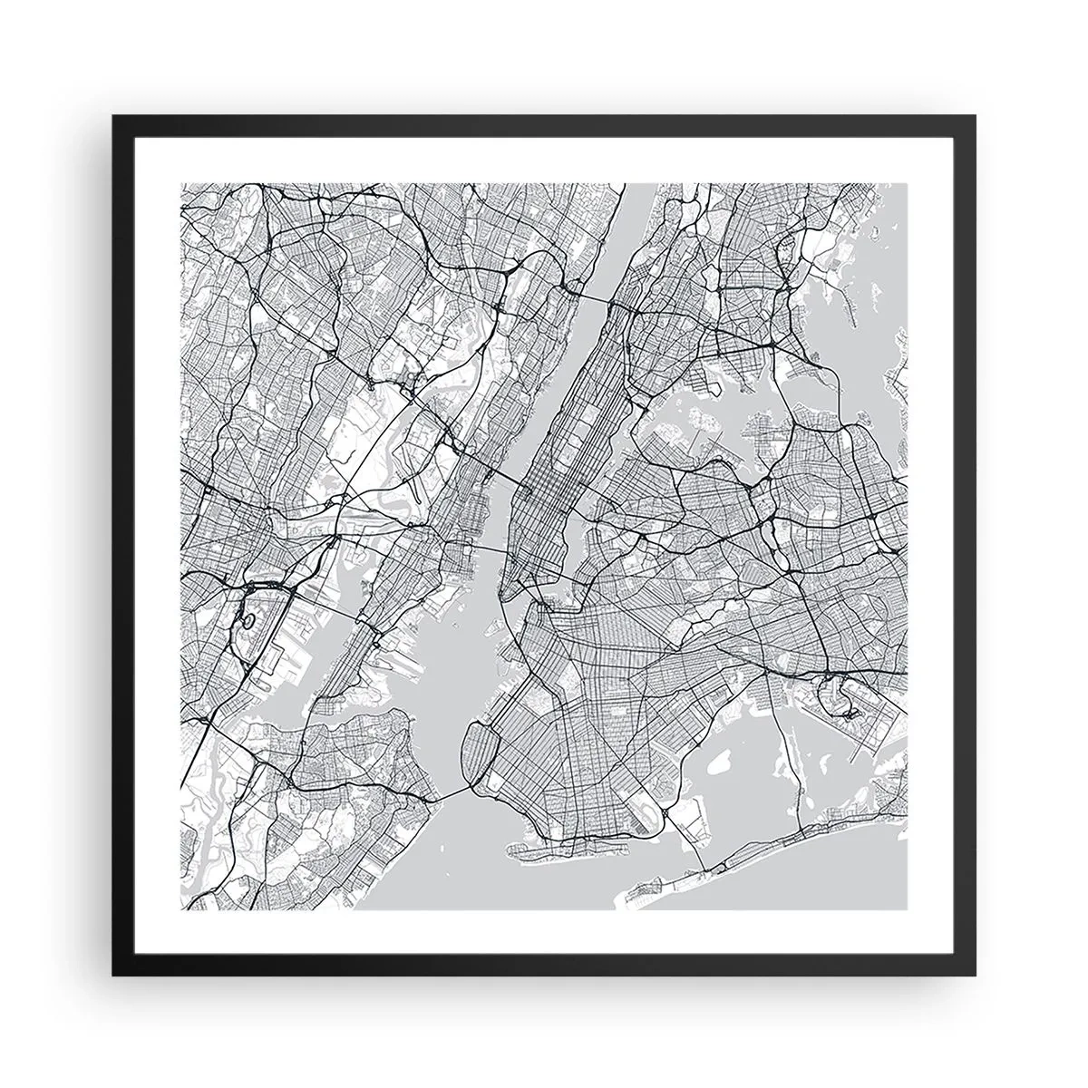 Poster în ramă neagră - Anatomia unei metropole - 60x60 cm
