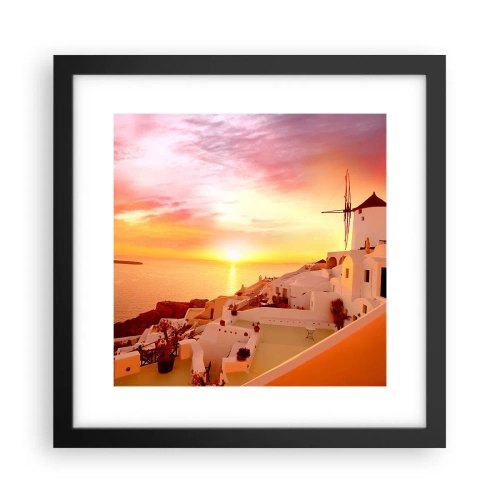Poster în ramă neagră - Dizolvându-se în alb și auriu - 30x30 cm