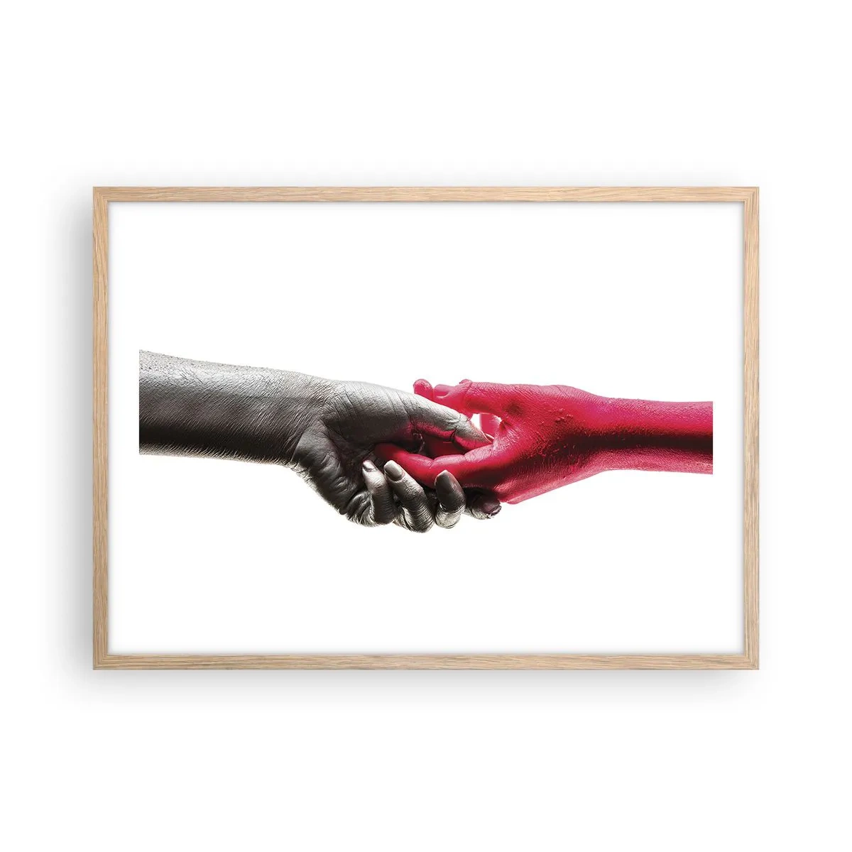 Poster în ramă de stejar deschis - Împreună, deși diferiți - 70x50 cm