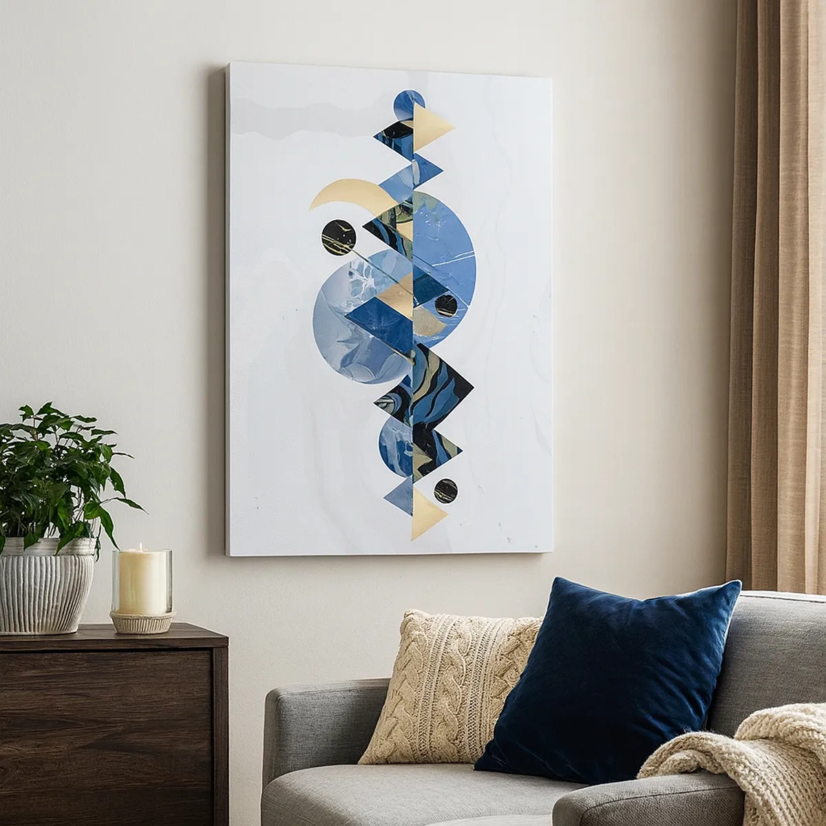 Tablou pe pânză - Peisaj geometric - 50x70 cm