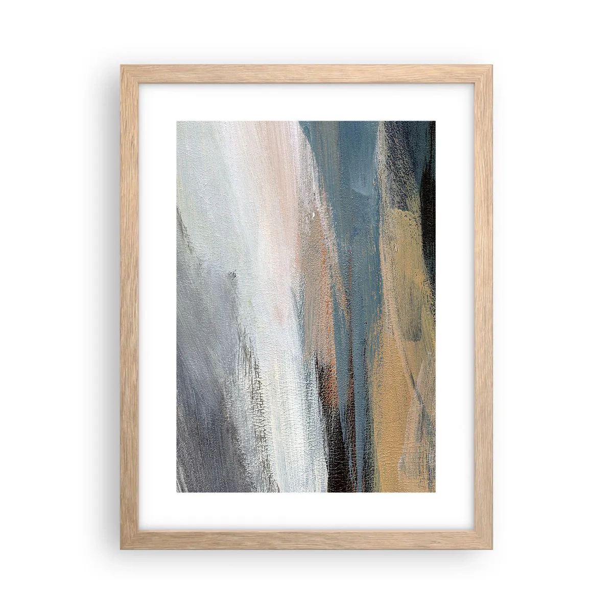 Poster în ramă de stejar deschis - Abstracție: peisaj nordic - 30x40 cm