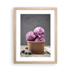 Poster în ramă de stejar deschis - Dulce și rece - 30x40 cm