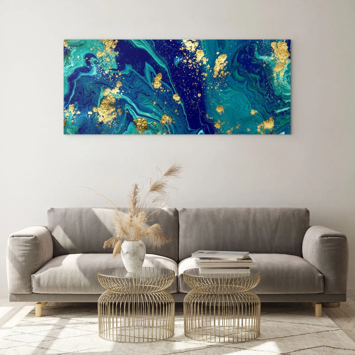 Tablou pe sticlă - Petale de soare - 100x40 cm