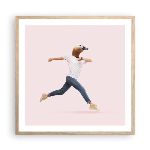 Poster în ramă de stejar deschis - Un strop de absurditate - 60x60 cm