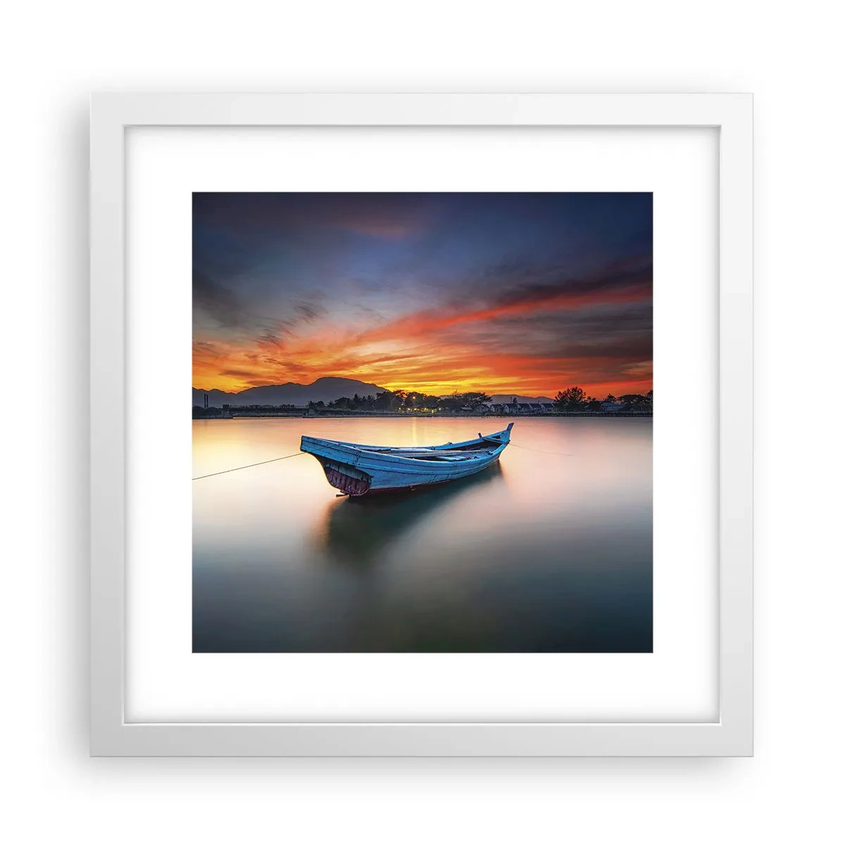 Poster în ramă albă - O noapte bună înainte - 30x30 cm