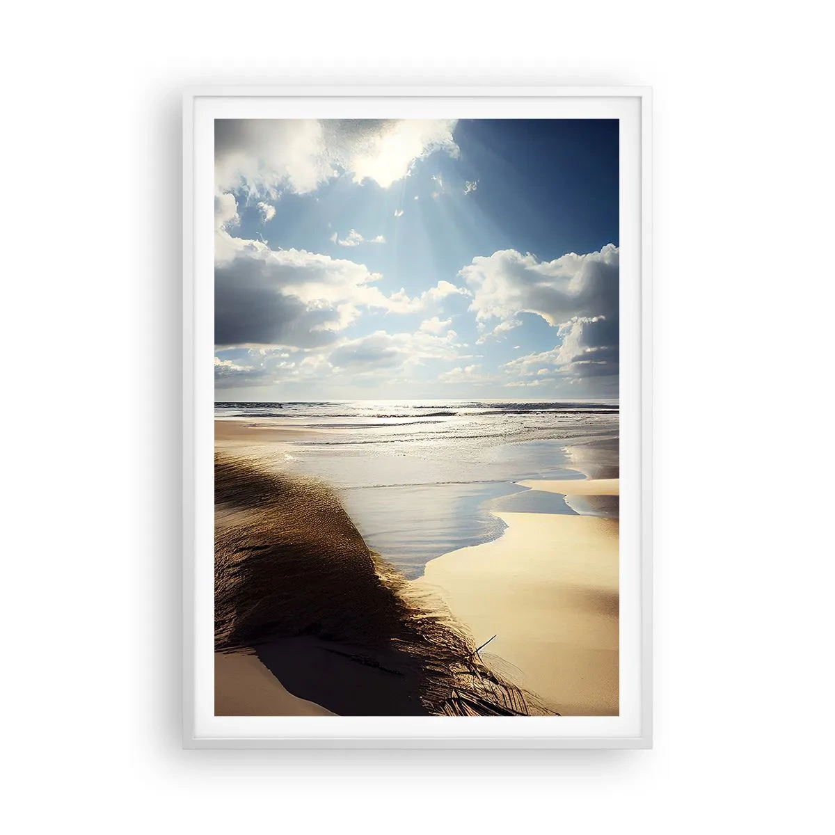 Poster în ramă albă - Plajă sălbatică - 70x100 cm
