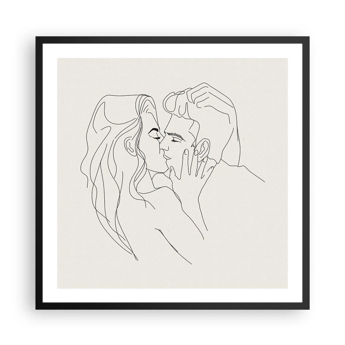 Poster în ramă neagră - Încurcați în sentimente - 60x60 cm