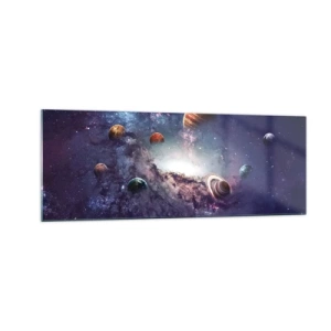 Tablou pe sticlă - Sistemul de dans solar - 140x50 cm