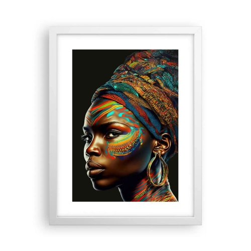 Poster în ramă albă - Regina africană - 30x40 cm