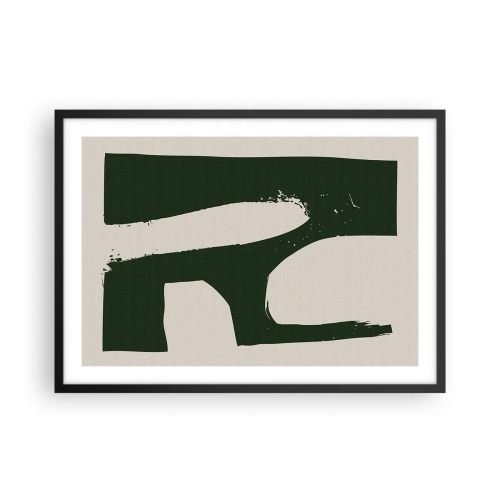 Poster în ramă neagră - Golfuri de alb - 70x50 cm