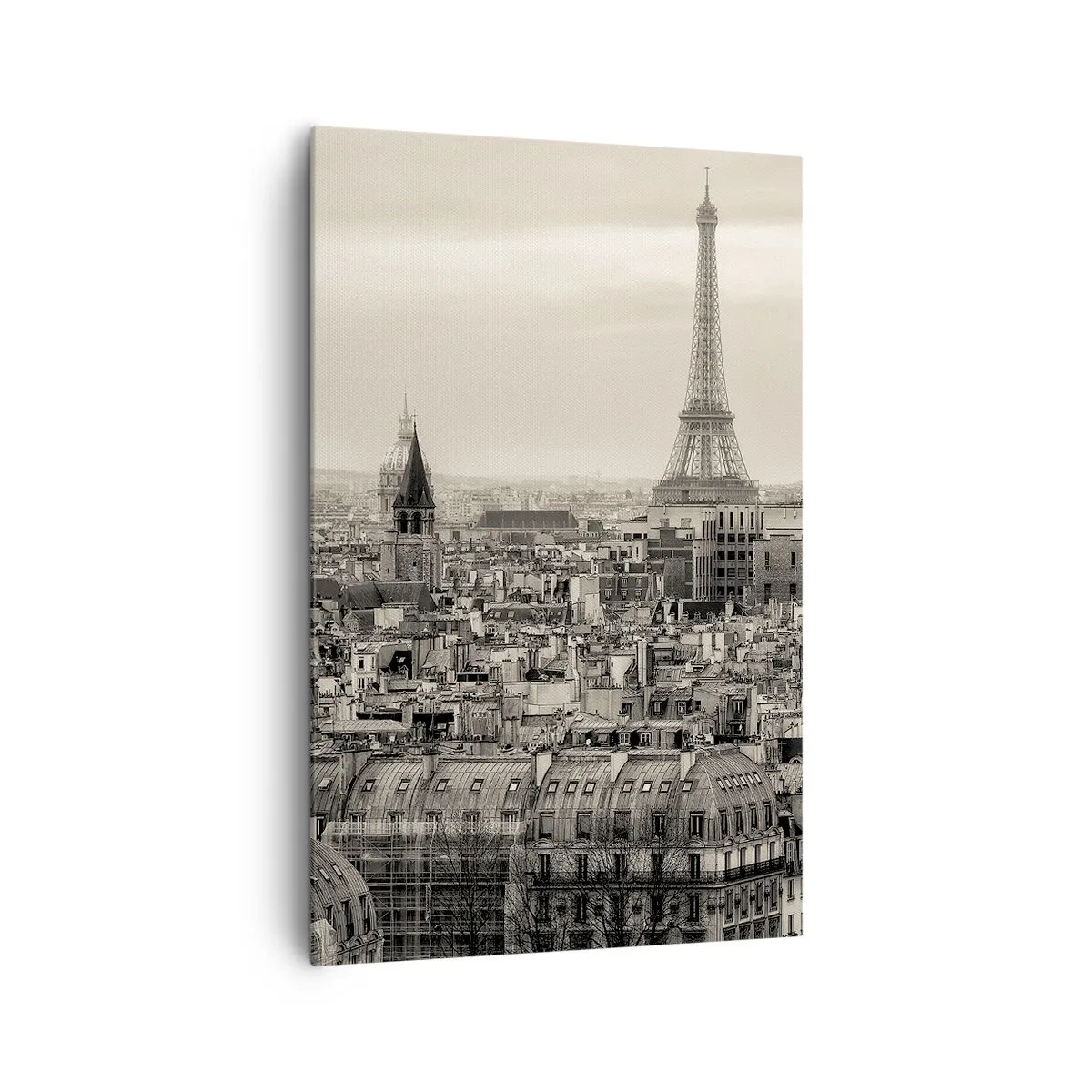 Tablou pe pânză - Deasupra acoperișurilor Parisului - 80x120 cm