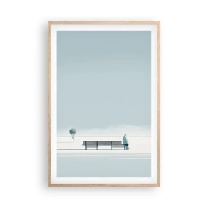 Poster în ramă de stejar deschis - Da, aștept. - 61x91 cm