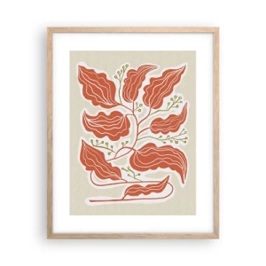 Poster în ramă de stejar deschis - Folk și coral - 40x50 cm