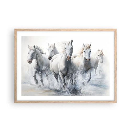 Poster în ramă de stejar deschis - Magie albă - 70x50 cm