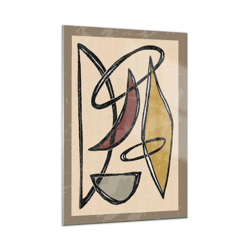 Tablou pe sticlă - Compoziție - arcuri și ovale - 50x70 cm