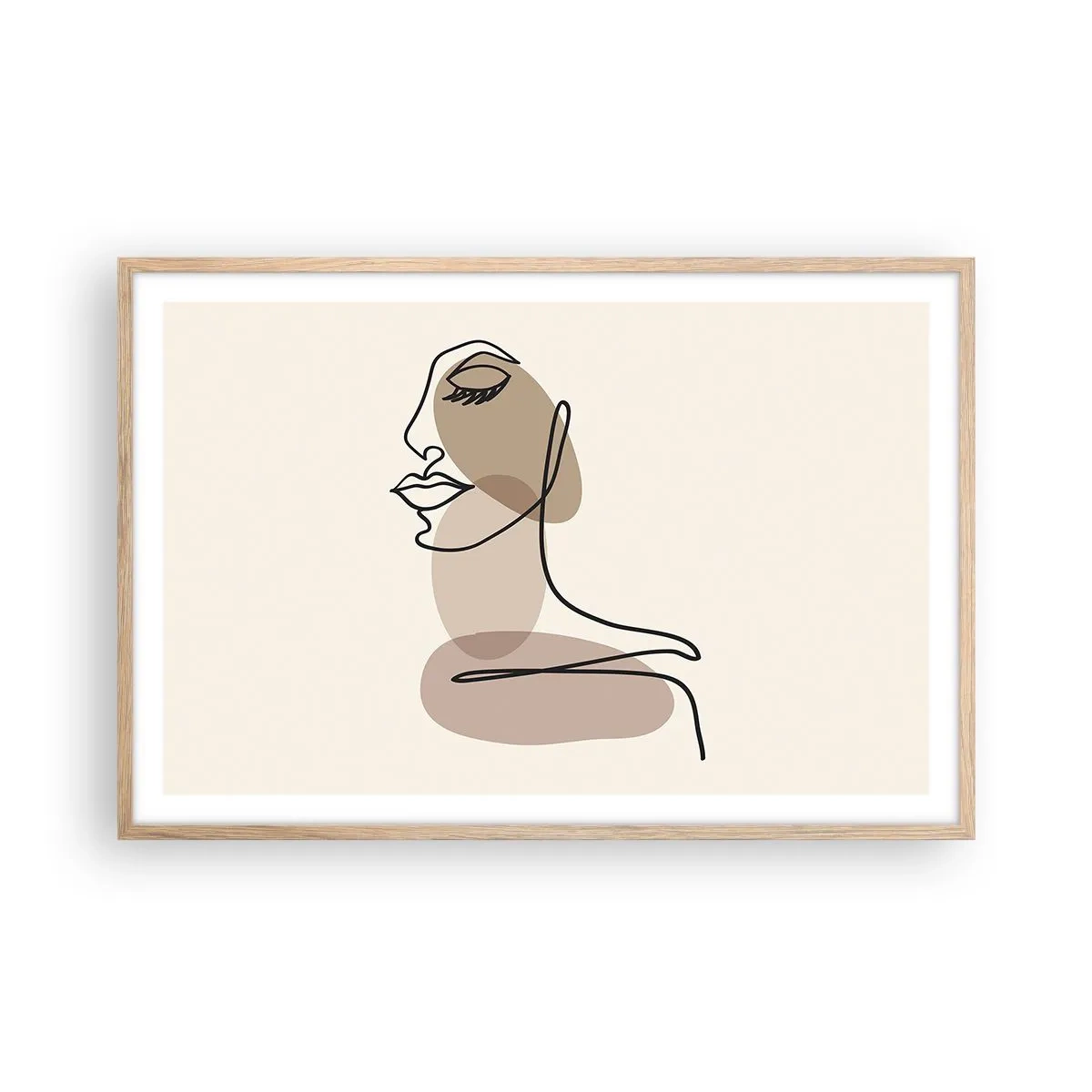 Poster în ramă de stejar deschis - O anumită linie de frumusețe - 91x61 cm