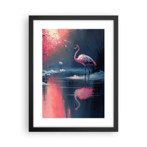 Poster în ramă neagră - Reculegere pentru păsări - 30x40 cm