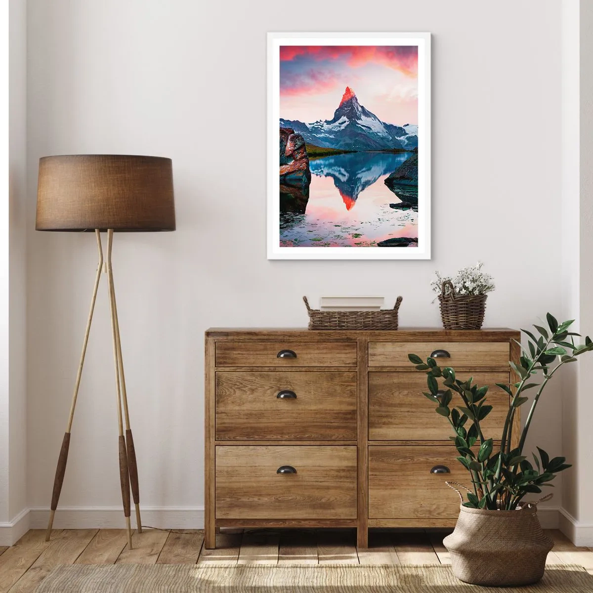 Poster în ramă albă - Inima munților este fierbinte - 30x40 cm