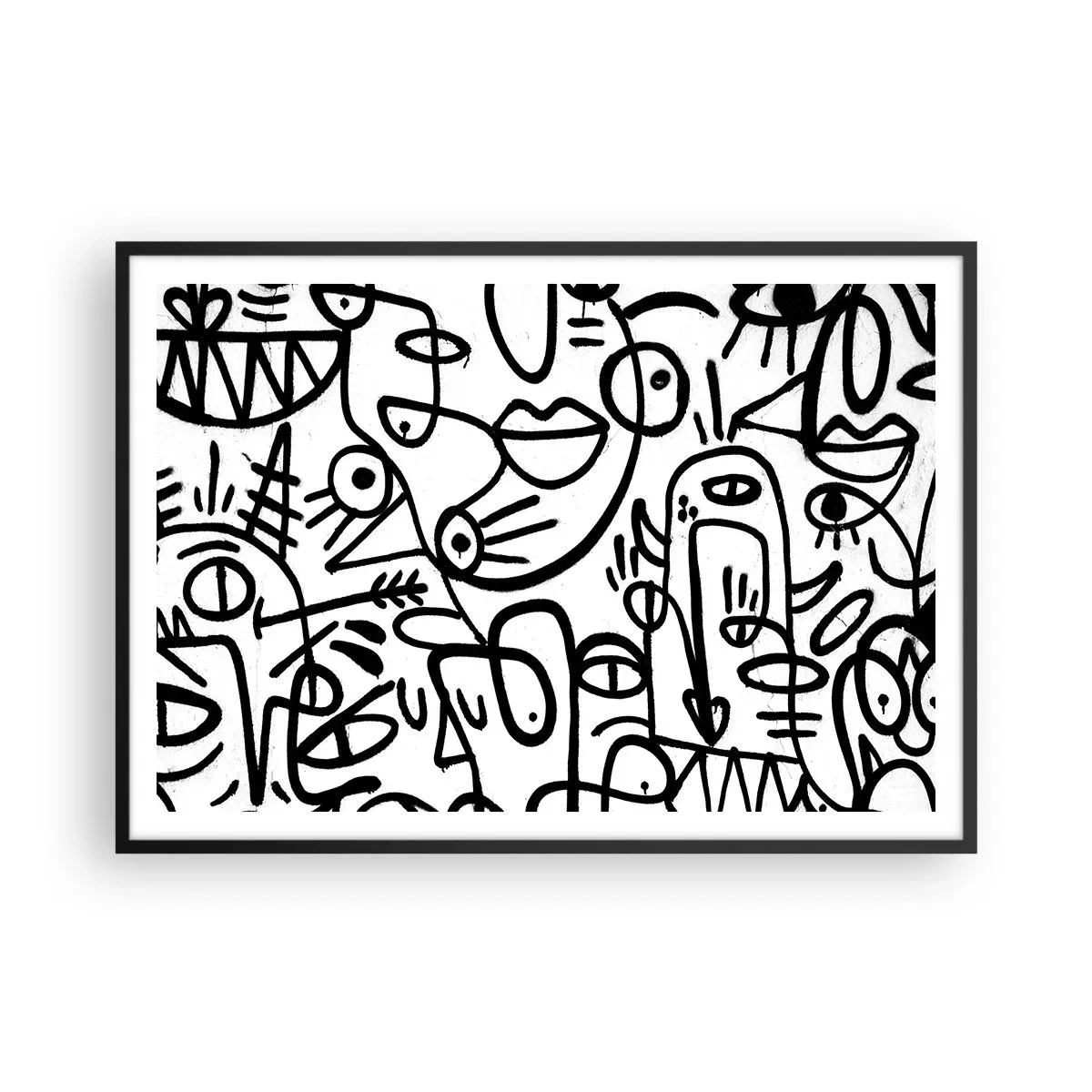 Poster în ramă neagră - Chipuri și miraje - 100x70 cm
