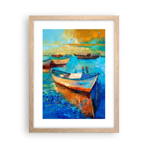 Poster în ramă de stejar deschis - Într-un golf de aur - 30x40 cm