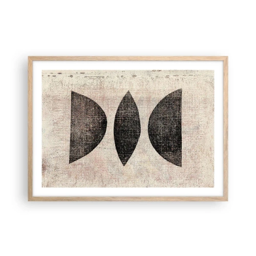 Poster în ramă de stejar deschis - Abstracție etnică - 70x50 cm