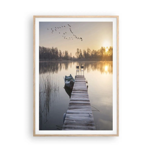 Poster în ramă de stejar deschis - O să mă întorc în curând - 70x100 cm