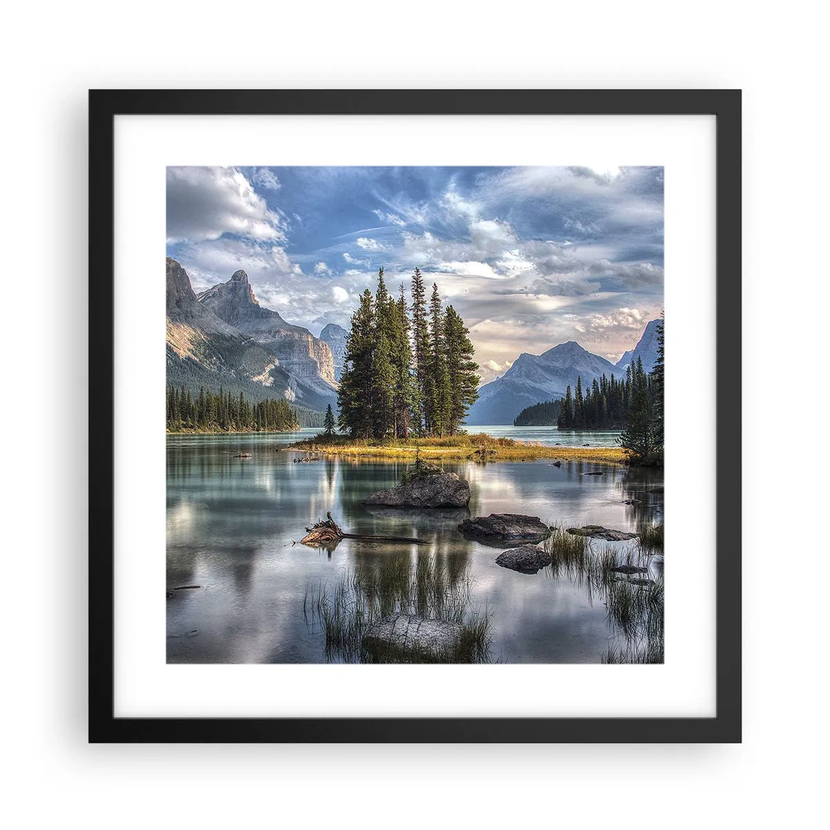 Poster în ramă neagră - La o apă mare și limpede… - 40x40 cm